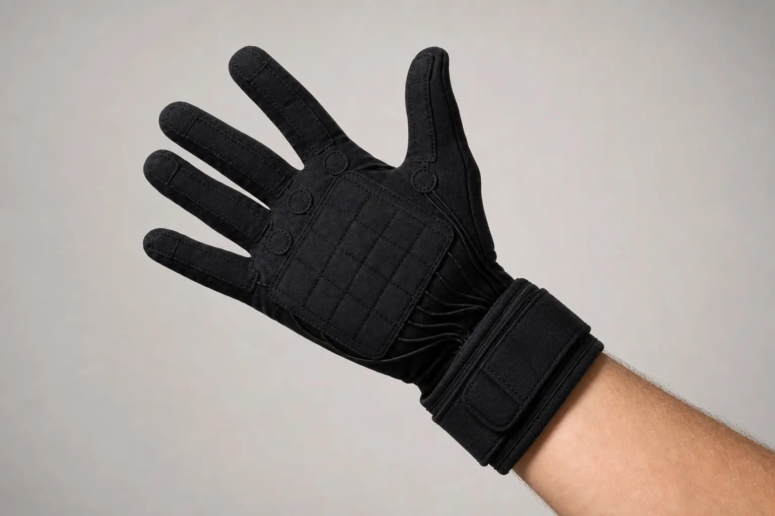 Fabric-covered glove wrist and hand
